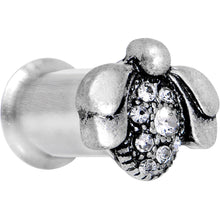 Load image into Gallery viewer, 2G Clear Gem Steel Allow Me Ladybug Double Flare Tunnel Plug Set