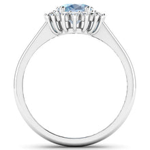 Load image into Gallery viewer, 1.62 Carat Genuine Aquamarine and White Diamond 14K White Gold Ring