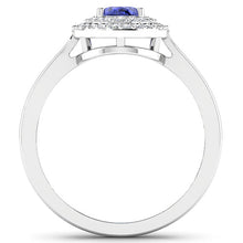 Load image into Gallery viewer, 0.91 Carat Genuine Tanzanite and White Diamond 14K White Gold Ring