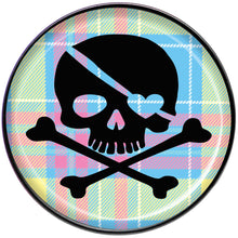 Load image into Gallery viewer, Pink Green Plaid Heart Skull Black Barbell Tongue Ring