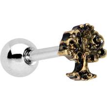 Load image into Gallery viewer, 16G 1/4 Gold Tone Ancient Tree of Life Tragus Cartilage Earring
