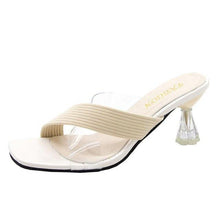 Load image into Gallery viewer, Queen Fashion PU Sandals Knit Women Transparent Sandals Pointed Toe High Heels Party Cross Women High Heel Sandals Transparent Pointed Toe Luxury Dress Outdoor Sandals