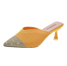 Load image into Gallery viewer, Queen Fashion PU Sandals Knit Women Transparent Sandals Pointed Toe High Heels Party Cross Women High Heel Sandals Transparent Pointed Toe Luxury Dress Outdoor Sandals