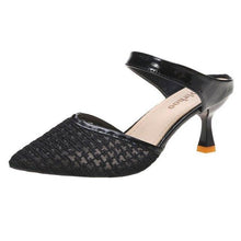 Load image into Gallery viewer, Queen Fashion PU Sandals Knit Women Transparent Sandals Pointed Toe High Heels Party Cross Women High Heel Sandals Transparent Pointed Toe Luxury Dress Outdoor Sandals