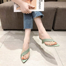 Load image into Gallery viewer, Queen Fashion PU Sandals Knit Women Transparent Sandals Pointed Toe High Heels Party Cross Women High Heel Sandals Transparent Pointed Toe Luxury Dress Outdoor Sandals