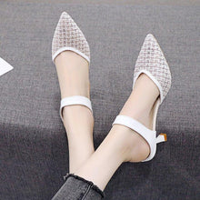 Load image into Gallery viewer, Queen Fashion PU Sandals Knit Women Transparent Sandals Pointed Toe High Heels Party Cross Women High Heel Sandals Transparent Pointed Toe Luxury Dress Outdoor Sandals