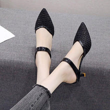 Load image into Gallery viewer, Queen Fashion PU Sandals Knit Women Transparent Sandals Pointed Toe High Heels Party Cross Women High Heel Sandals Transparent Pointed Toe Luxury Dress Outdoor Sandals