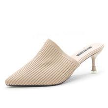 Load image into Gallery viewer, Queen Fashion PU Sandals Knit Women Transparent Sandals Pointed Toe High Heels Party Cross Women High Heel Sandals Transparent Pointed Toe Luxury Dress Outdoor Sandals