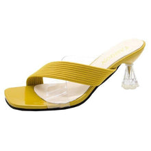 Load image into Gallery viewer, Queen Fashion PU Sandals Knit Women Transparent Sandals Pointed Toe High Heels Party Cross Women High Heel Sandals Transparent Pointed Toe Luxury Dress Outdoor Sandals