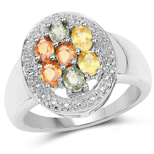 Load image into Gallery viewer, 1.54 Carat Genuine Multi Sapphire .925 Sterling Silver Ring
