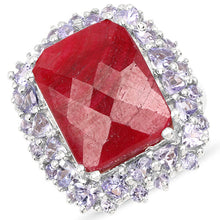 Load image into Gallery viewer, 15.13 Carat Dyed Ruby & Tanzanite .925 Sterling Silver Ring