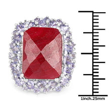 Load image into Gallery viewer, 15.13 Carat Dyed Ruby & Tanzanite .925 Sterling Silver Ring