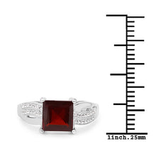 Load image into Gallery viewer, 2.99 Carat Genuine Garnet and White Topaz .925 Sterling Silver Ring