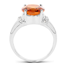 Load image into Gallery viewer, 3.94 Carat Genuine Madeira Citrine & White Topaz .925 Sterling Silver Ring