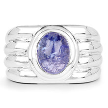 Load image into Gallery viewer, 3.55 Carat Genuine Tanzanite .925 Sterling Silver Ring