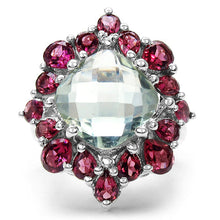 Load image into Gallery viewer, 8.61 Carat Genuine Green Amethyst & Rhodolite .925 Sterling Silver Ring