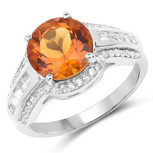Load image into Gallery viewer, 2.81 Carat Genuine Citrine and White Topaz .925 Sterling Silver Ring