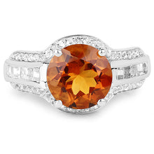 Load image into Gallery viewer, 2.81 Carat Genuine Citrine and White Topaz .925 Sterling Silver Ring