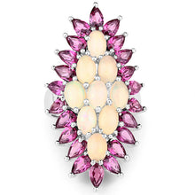 Load image into Gallery viewer, 8.37 Carat Genuine Opal & Rhodolite .925 Sterling Silver Ring