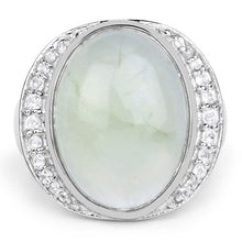 Load image into Gallery viewer, 11.50 Carat Genuine Prehnite And White Topaz .925 Sterling Silver Ring