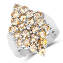 Load image into Gallery viewer, 3.54 Carat Genuine Citrine and White Topaz .925 Sterling Silver Ring