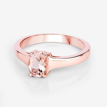 Load image into Gallery viewer, 0.70 Carat Genuine Morganite .925 Sterling Silver Ring