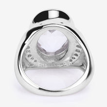 Load image into Gallery viewer, 5.38 Carat Genuine Crystal Quartz and White Diamond .925 Sterling Silver Ring