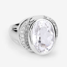 Load image into Gallery viewer, 5.38 Carat Genuine Crystal Quartz and White Diamond .925 Sterling Silver Ring