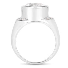 Load image into Gallery viewer, 5.38 Carat Genuine Crystal Quartz and White Diamond .925 Sterling Silver Ring