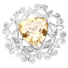 Load image into Gallery viewer, 5.71 Carat Genuine Citrine .925 Sterling Silver Ring