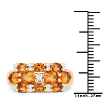Load image into Gallery viewer, 14K Yellow Gold Plated 2.48 Carat Genuine Citrine & White Topaz .925 Sterling Silver Ring