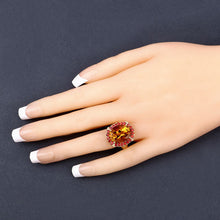 Load image into Gallery viewer, 9.38 Carat Genuine Citrine and Orange Sapphire .925 Sterling Silver Ring