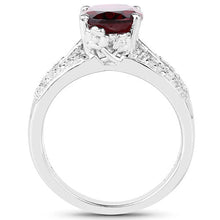 Load image into Gallery viewer, 3.23 Carat Genuine Rhodolite and White Topaz .925 Sterling Silver Ring
