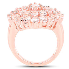 Load image into Gallery viewer, 18K Rose Gold Plated 4.55 Carat Genuine Morganite .925 Sterling Silver Ring