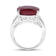Load image into Gallery viewer, 14.47 Carat Dyed Ruby and White Topaz .925 Sterling Silver Ring