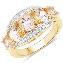 Load image into Gallery viewer, 1.97 Carat Genuine Morganite and White Topaz .925 Sterling Silver Ring