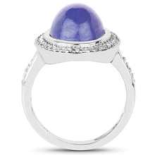 Load image into Gallery viewer, 8.26 Carat Genuine Tanzanite & White Topaz .925 Sterling Silver Ring
