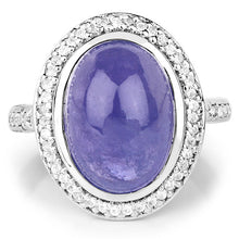 Load image into Gallery viewer, 8.26 Carat Genuine Tanzanite & White Topaz .925 Sterling Silver Ring