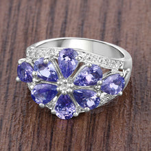 Load image into Gallery viewer, 3.24 Carat Genuine Tanzanite and White Topaz .925 Sterling Silver Ring