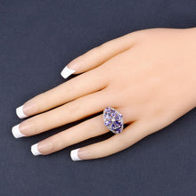 Load image into Gallery viewer, 3.24 Carat Genuine Tanzanite and White Topaz .925 Sterling Silver Ring
