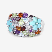 Load image into Gallery viewer, 4.03 Carat Genuine Multi Stones .925 Sterling Silver Ring