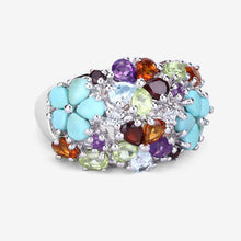 Load image into Gallery viewer, 4.03 Carat Genuine Multi Stones .925 Sterling Silver Ring