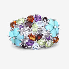 Load image into Gallery viewer, 4.03 Carat Genuine Multi Stones .925 Sterling Silver Ring