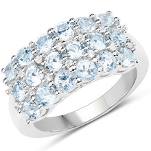 Load image into Gallery viewer, 2.29 Carat Genuine Blue Topaz & White Topaz .925 Sterling Silver Ring