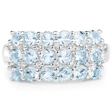 Load image into Gallery viewer, 2.29 Carat Genuine Blue Topaz & White Topaz .925 Sterling Silver Ring
