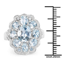 Load image into Gallery viewer, 6.64 Carat Genuine Blue Topaz .925 Sterling Silver Ring