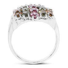 Load image into Gallery viewer, 5.89 Carat Genuine Multi Tourmaline .925 Sterling Silver Ring