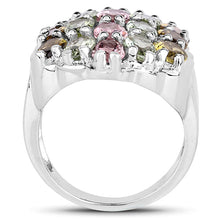 Load image into Gallery viewer, 6.74 Carat Genuine Brown Tourmaline, Pink Tourmaline & Green Tourmaline .925 Sterling Silver Ring