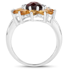Load image into Gallery viewer, 5.50 Carat Genuine Garnet and Citrine .925 Sterling Silver Ring