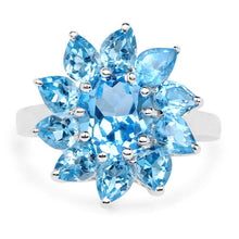 Load image into Gallery viewer, 6.35 Carat Genuine Swiss Blue Topaz .925 Sterling Silver Ring